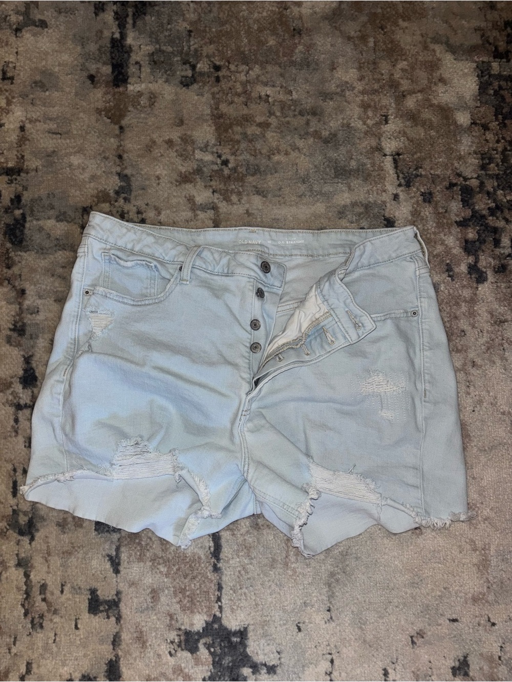 Old Navy Light Wash Distressed Denim Shorts